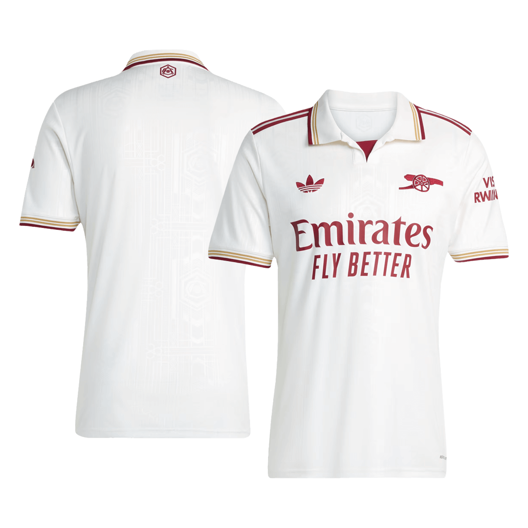 Arsenal Mens Third Away Soccer Full Set 2025/26 White