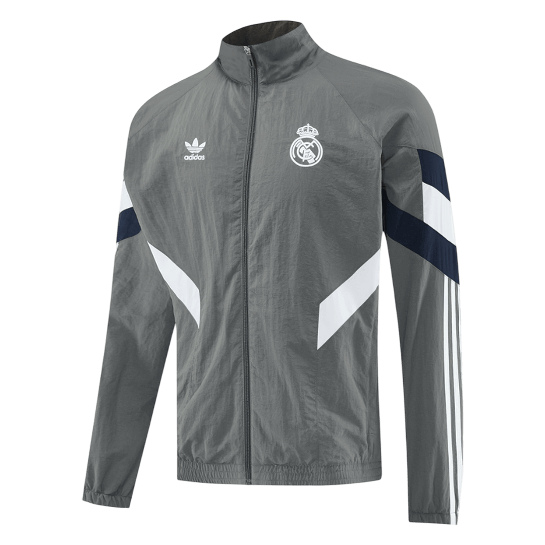 Real Madrid Mens Windbreaker Jacket 2025/26 Gray