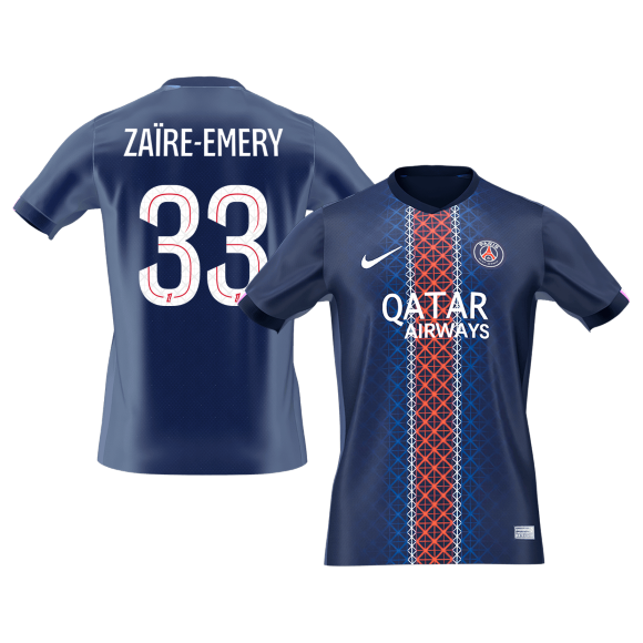 ZAïRE EMERY #33 PSG Mens Home Soccer Jersey 2025/26 Navy [PREMIUM]