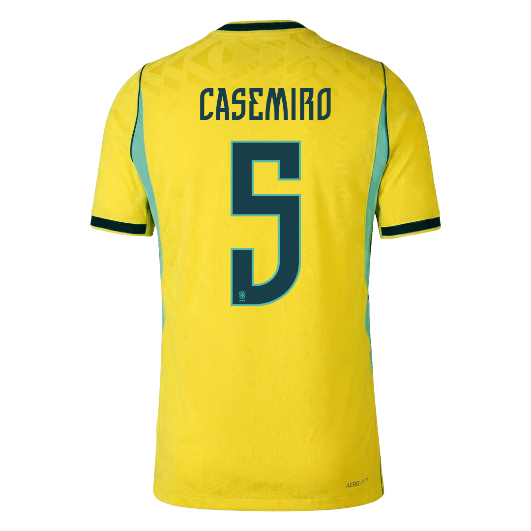 CASEMIRO #5 Brazil Mens Home Soccer Jersey World Cup 2026 Yellow - Player Version