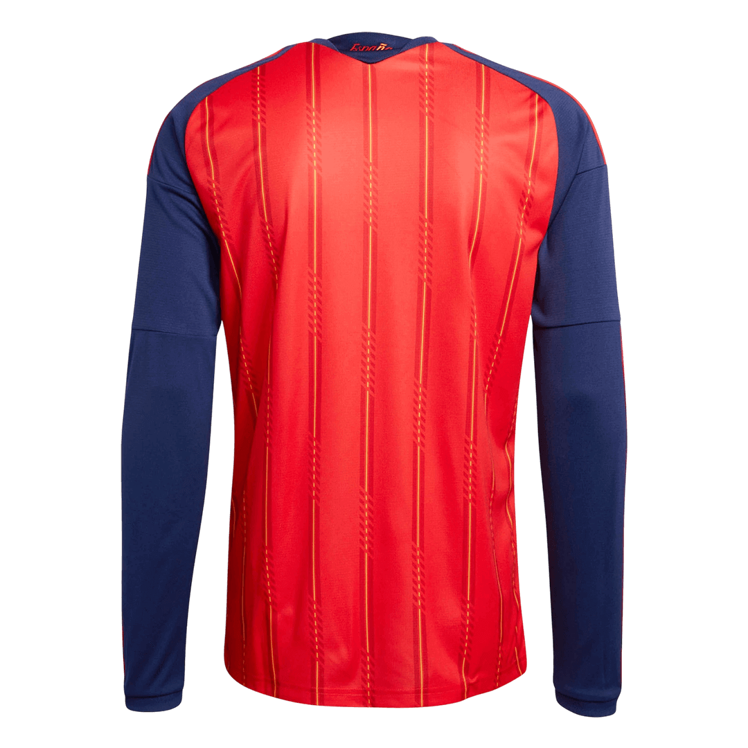 Spain Mens Home Long Sleeve Soccer Jersey World Cup 2026 Red