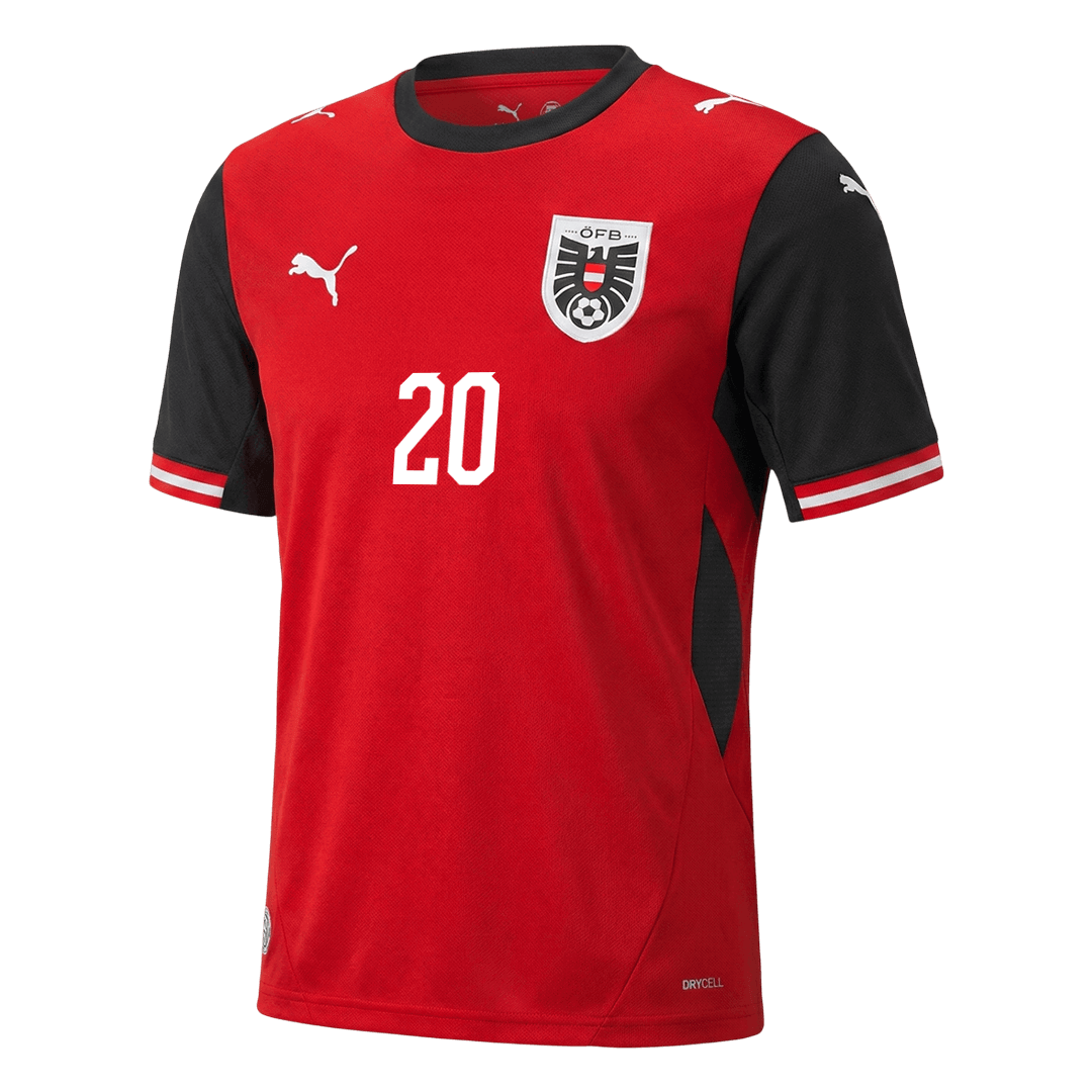 LAIMER #20 Austria Mens Home Soccer Jersey World Cup 2026 Red