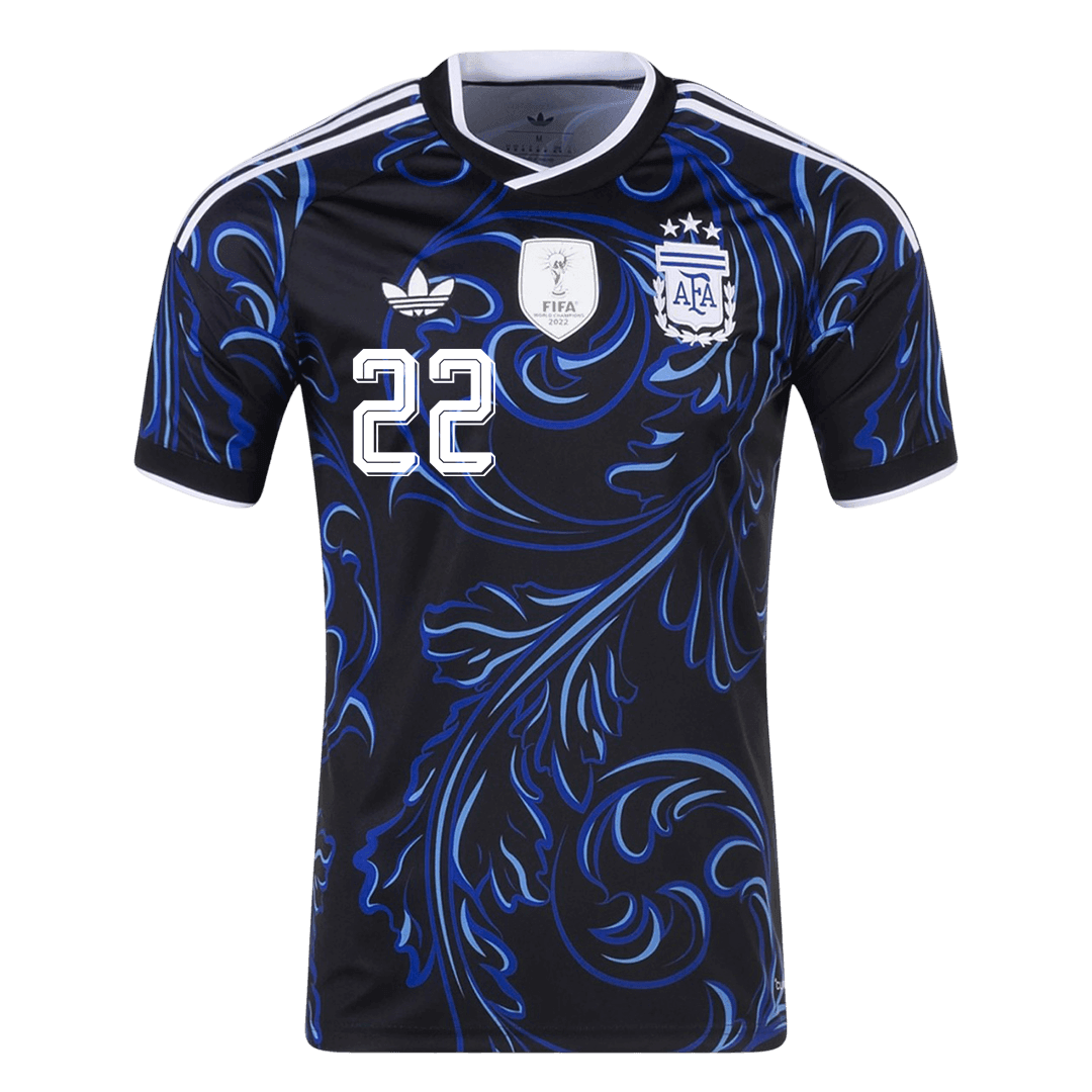 L. MARTINEZ #22 Argentina Mens Away Soccer Jersey World Cup 2026 Black
