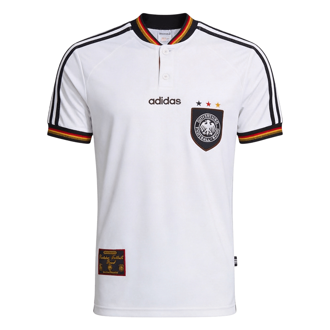 Retro Germany Mens Home Soccer Jersey 1996 White