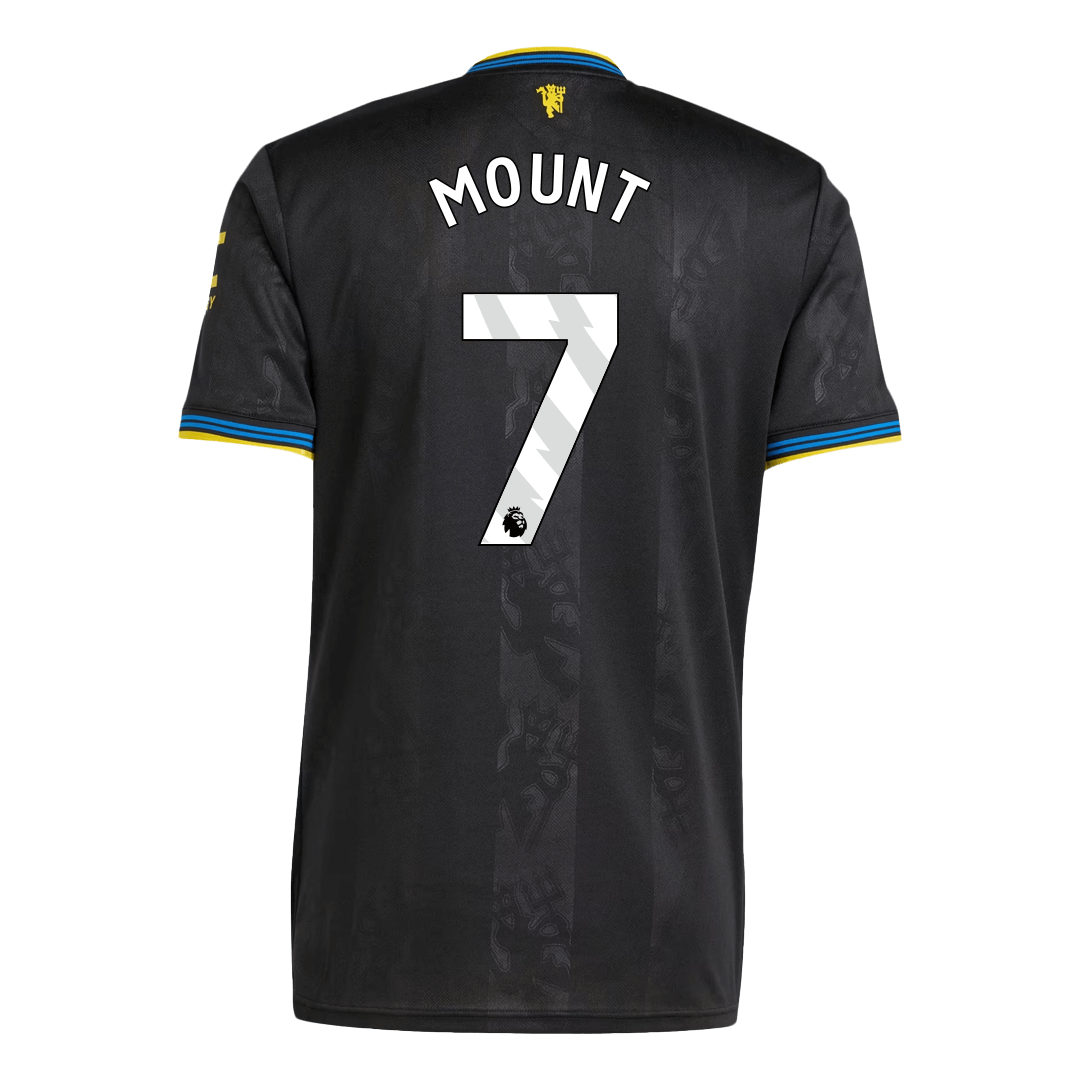 MOUNT #7 Manchester United Mens Third Away Soccer Jersey 2025/26 Black