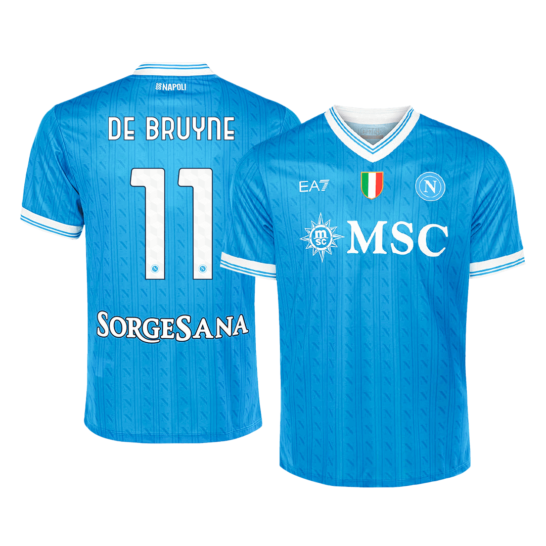 DE BRUYNE #11 Napoli Mens Home Soccer Jersey 2025/26 Blue