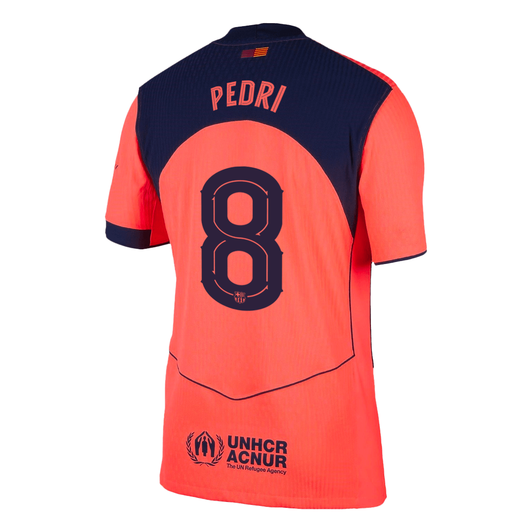 PEDRI #8 Barcelona Mens Third Away Soccer Jersey UCL 2025/26 Orange - Player Version