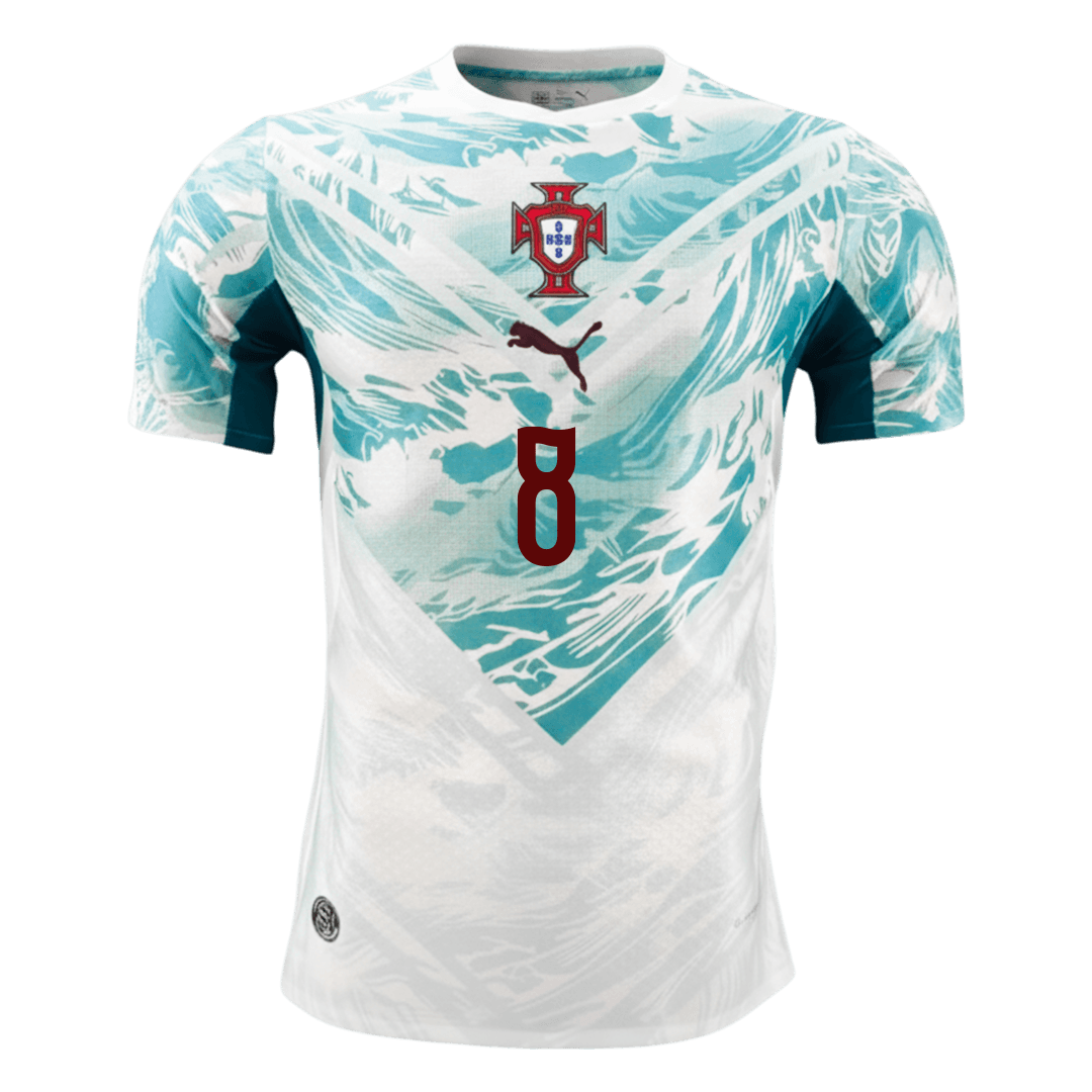 B.FERNANDES #8 Portugal Mens Away Soccer Jersey World Cup 2026 White&Green - Player Version