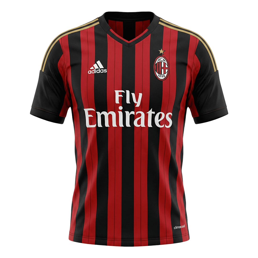 Retro AC Milan Mens Home Soccer Jersey 2013/14 Red&Black