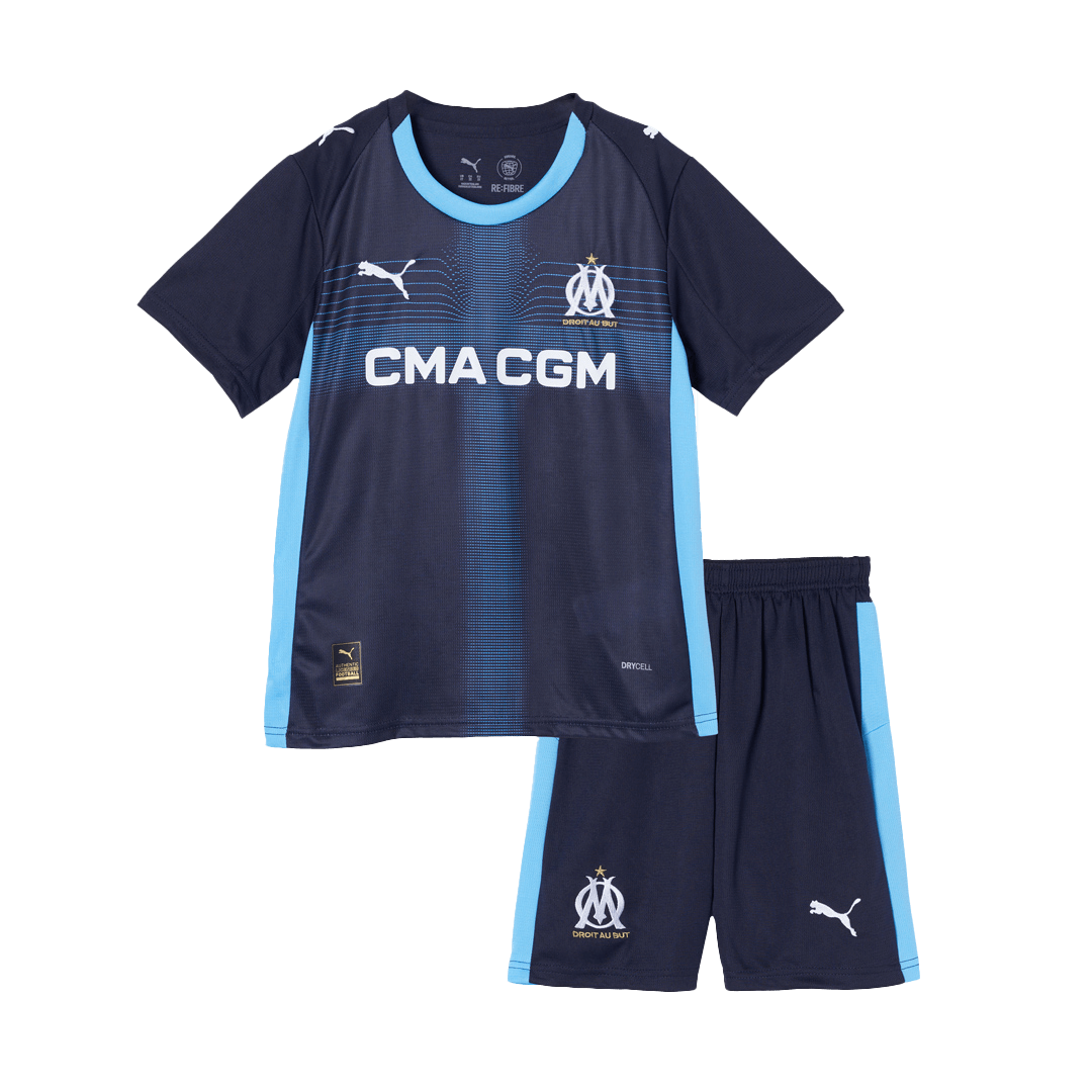 Marseille Kids Away Soccer Kit 2025/26 Navy