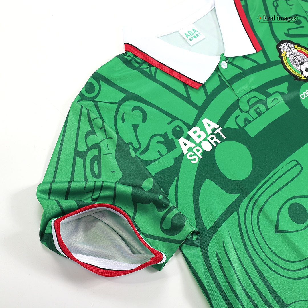 Retro Mexico Mens Home Soccer Jersey 1998 Green