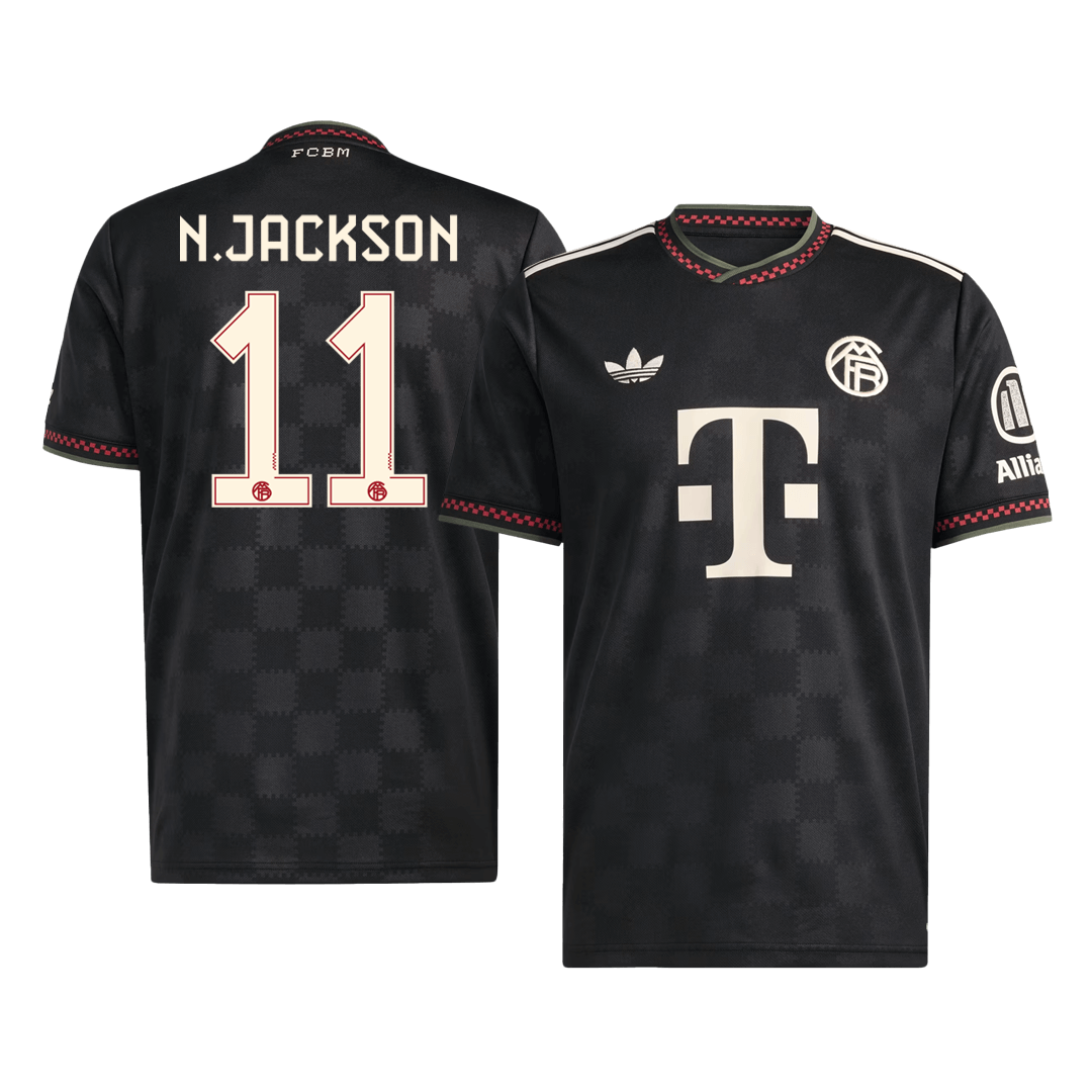 N.JACKSON #11 Bayern Munich Mens Third Away Soccer Jersey 2025/26 Black