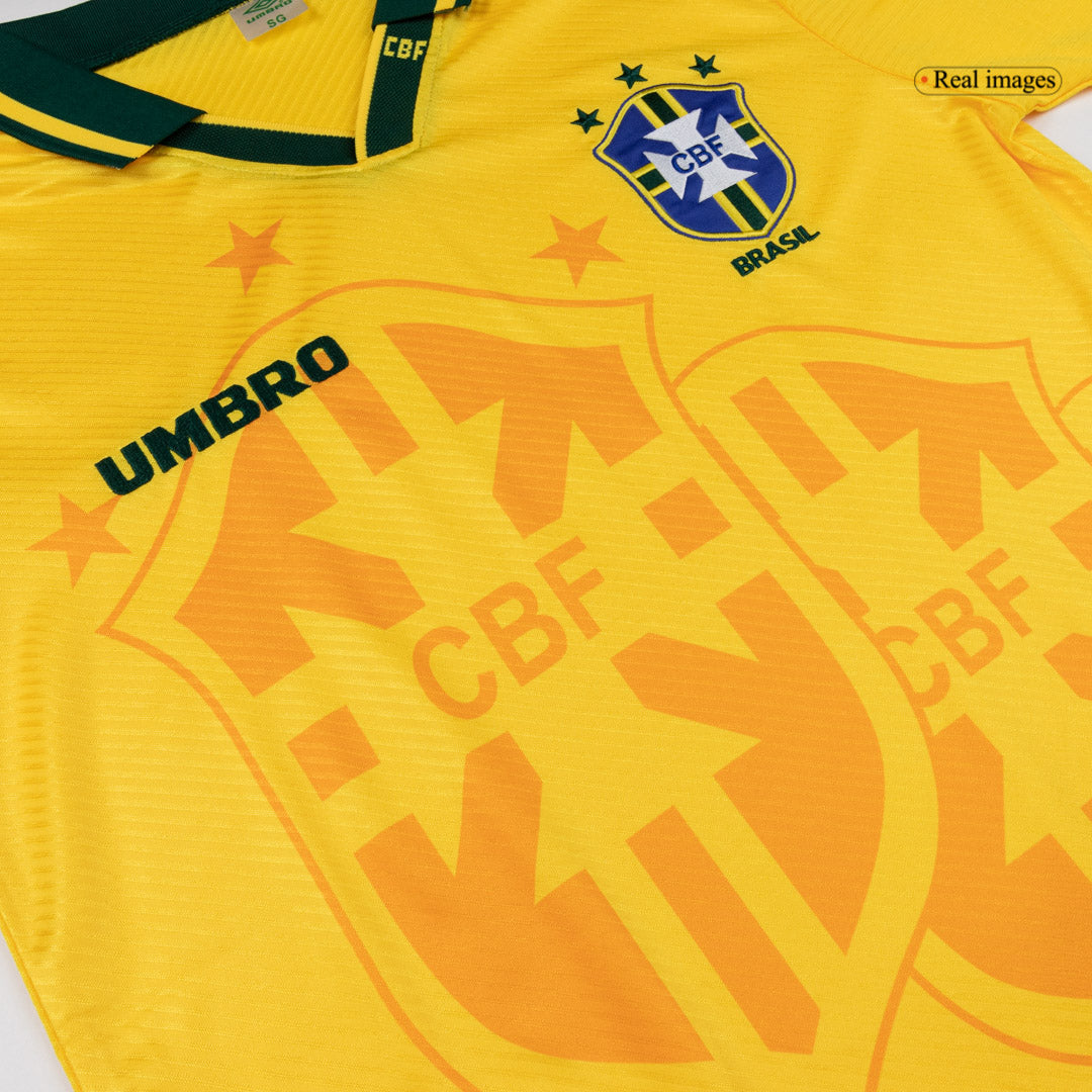 Retro Brazil Mens Home Soccer Jersey 1994 Yellow