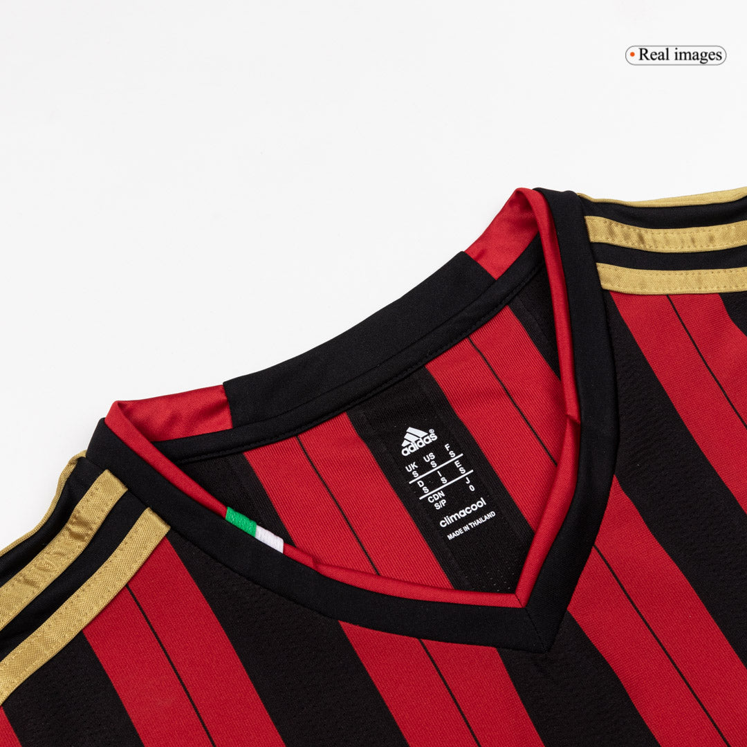 Retro AC Milan Mens Home Long Sleeve Soccer Jersey 2013/14 Red&Black