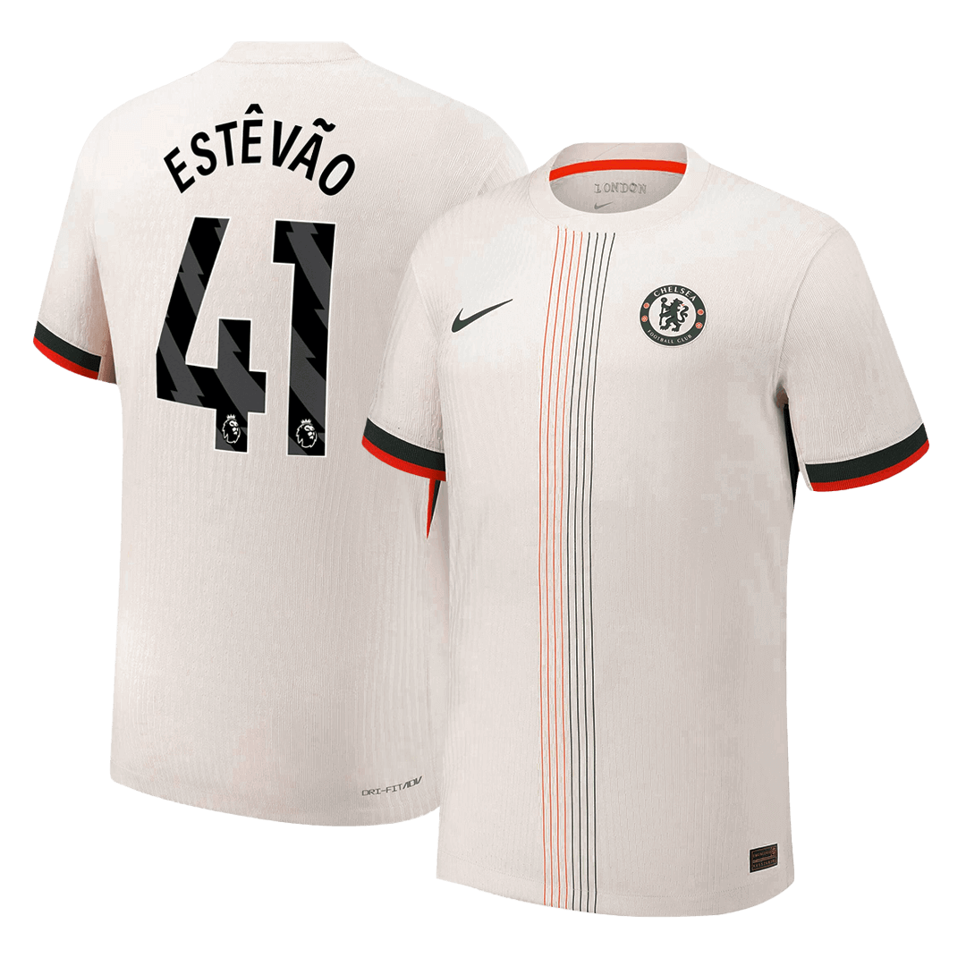 ESTÊVÃO #41 Chelsea Mens Away Soccer Jersey 2025/26 White - Player Version