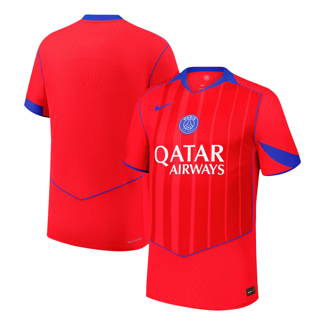 PSG Mens Third Away Soccer Jersey 2025/26 Red - Player Version
