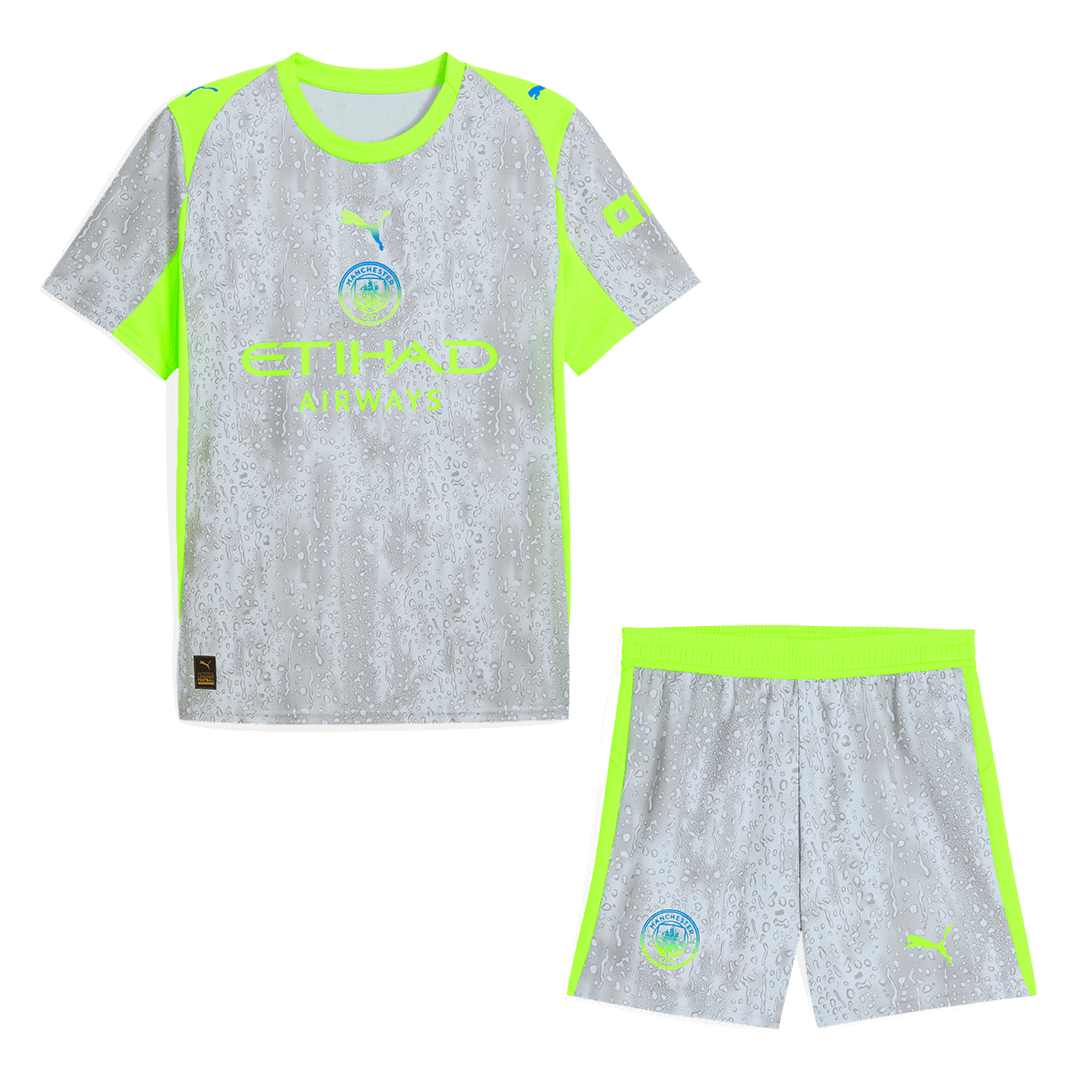 Manchester City Mens Third Away Soccer Kit 2025/26 Gray