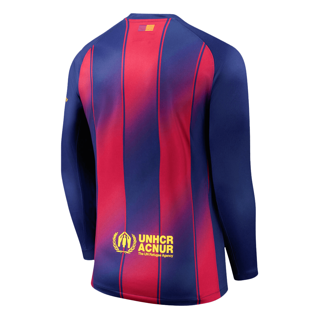 Barcelona Mens Home Long Sleeve Soccer Jersey 2025/26 Red&Blue