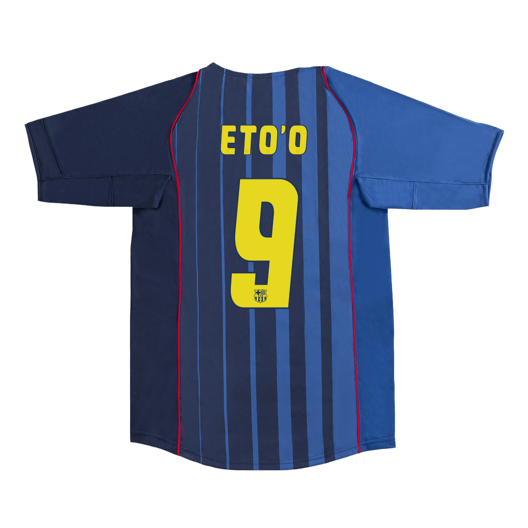 Retro ETO'O #9 Barcelona Mens Away Soccer Jersey 2004/05 Blue