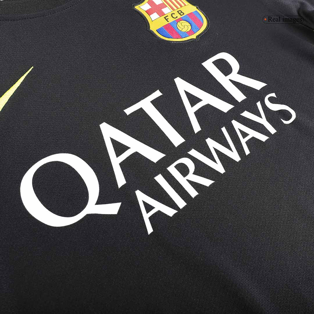 Retro Barcelona Mens Third Away Soccer Jersey 2013/14 Black