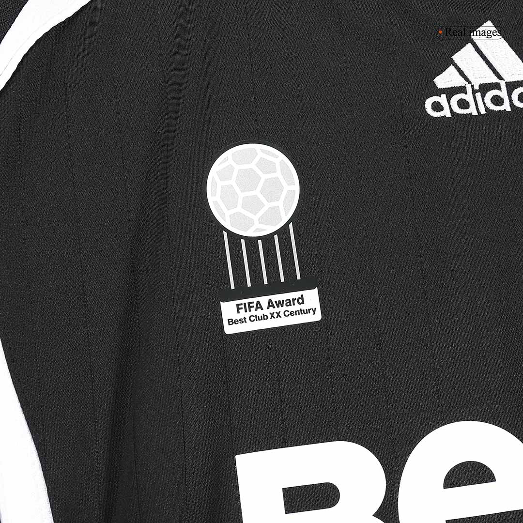 Retro BECKHAM #23 Real Madrid Mens Away Long Sleeve Soccer Jersey 2006/07 Black