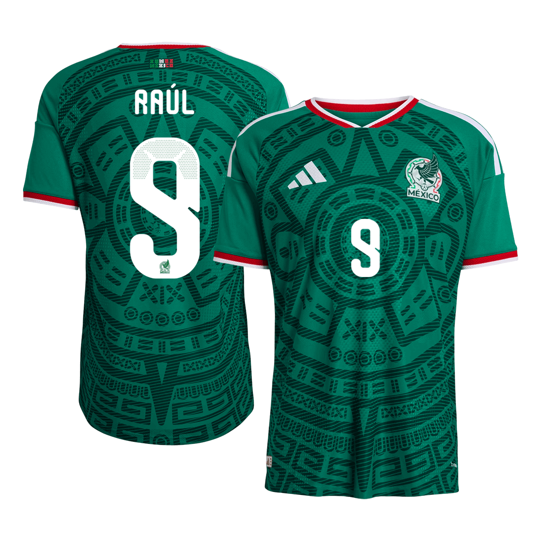 Raúl #9 Mexico Mens Home Soccer Jersey World Cup 2026 Green - Player Version