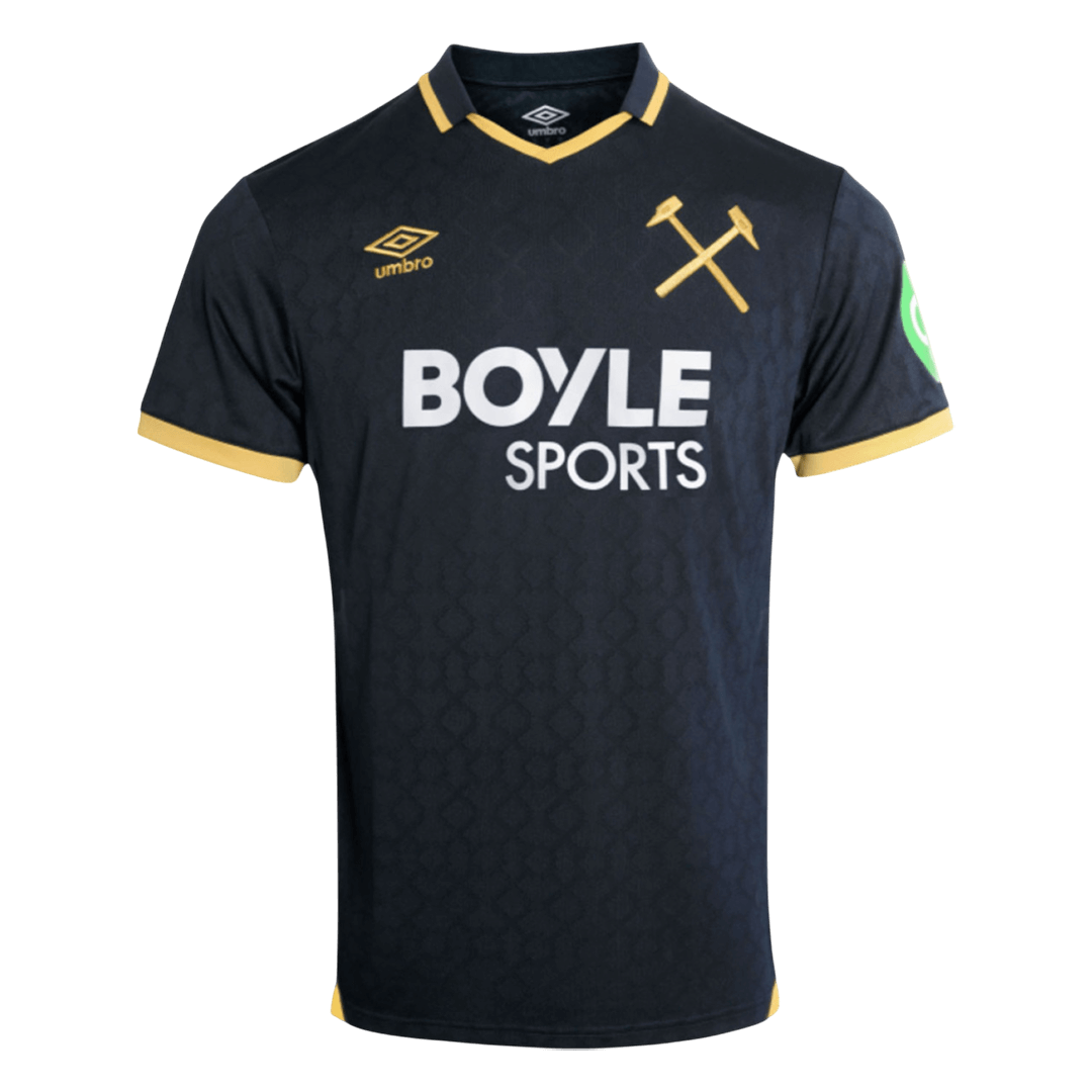 West Ham United Mens Third Away Soccer Jersey 2025/26 Black