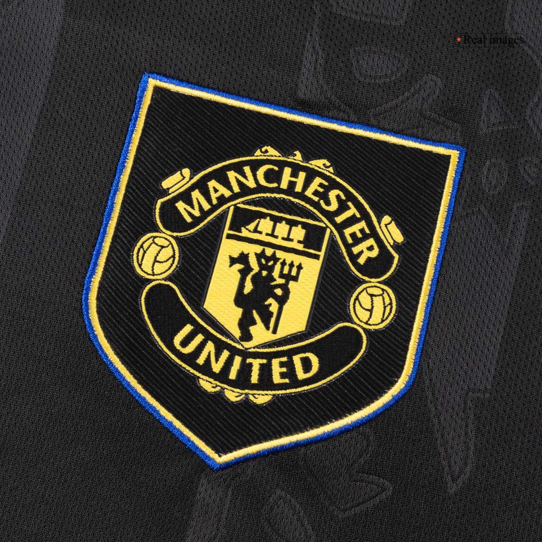 Manchester United Mens Third Away Long Sleeve Soccer Jersey 2025/26 Black