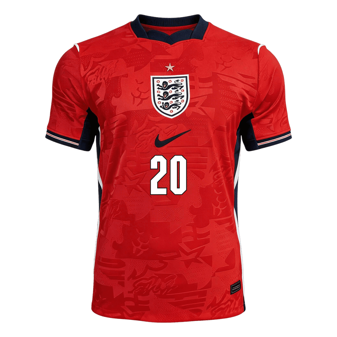 PALMER #20 England Mens Away Soccer Jersey World Cup 2026 Red - Player Version