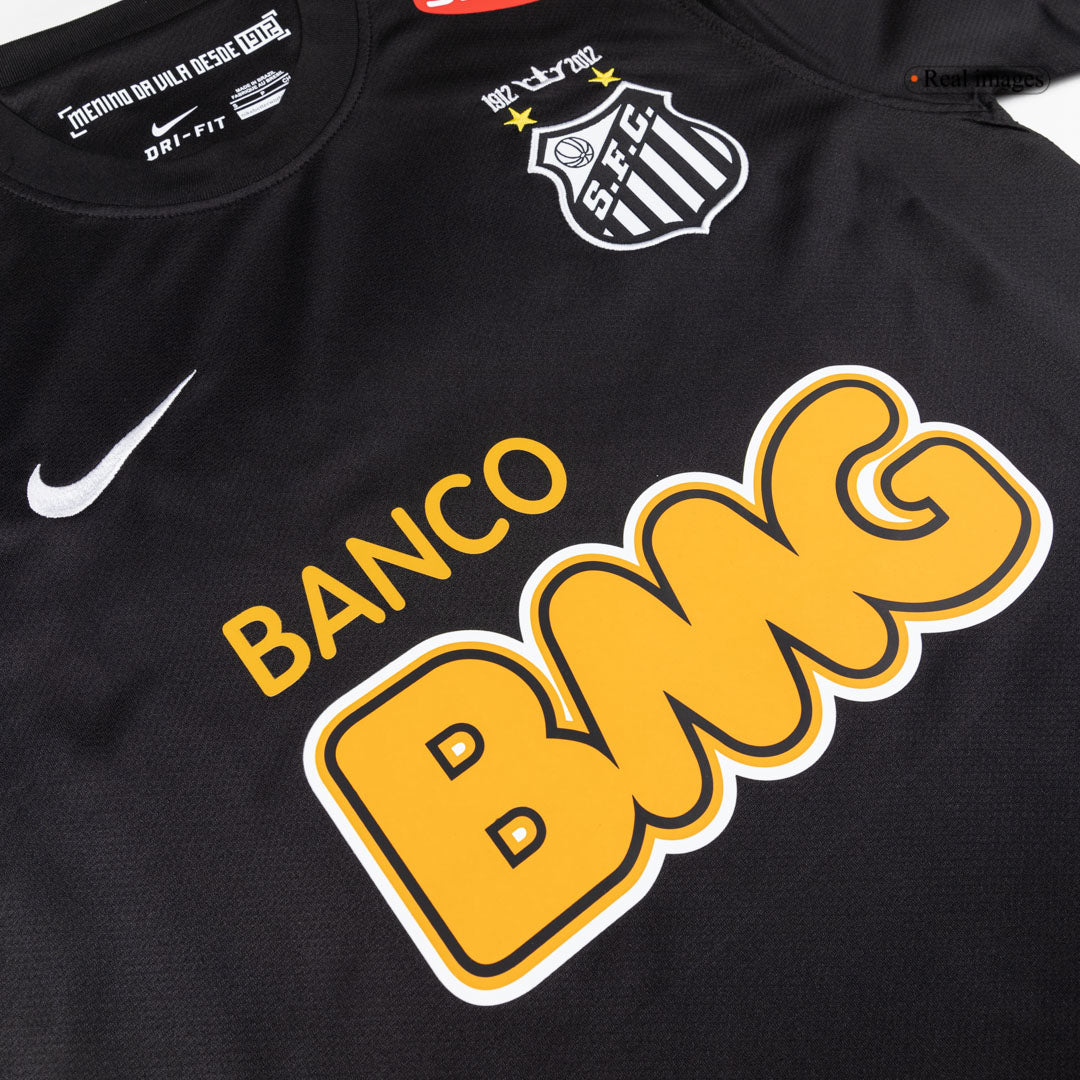 Retro Santos FC Mens Away Soccer Jersey 2011/12 Black