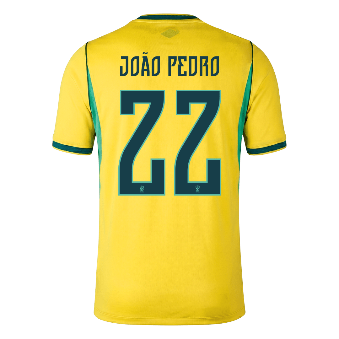 JOÃO PEDRO #22 Brazil Mens Home Soccer Jersey World Cup 2026 Yellow [PREMIUM]