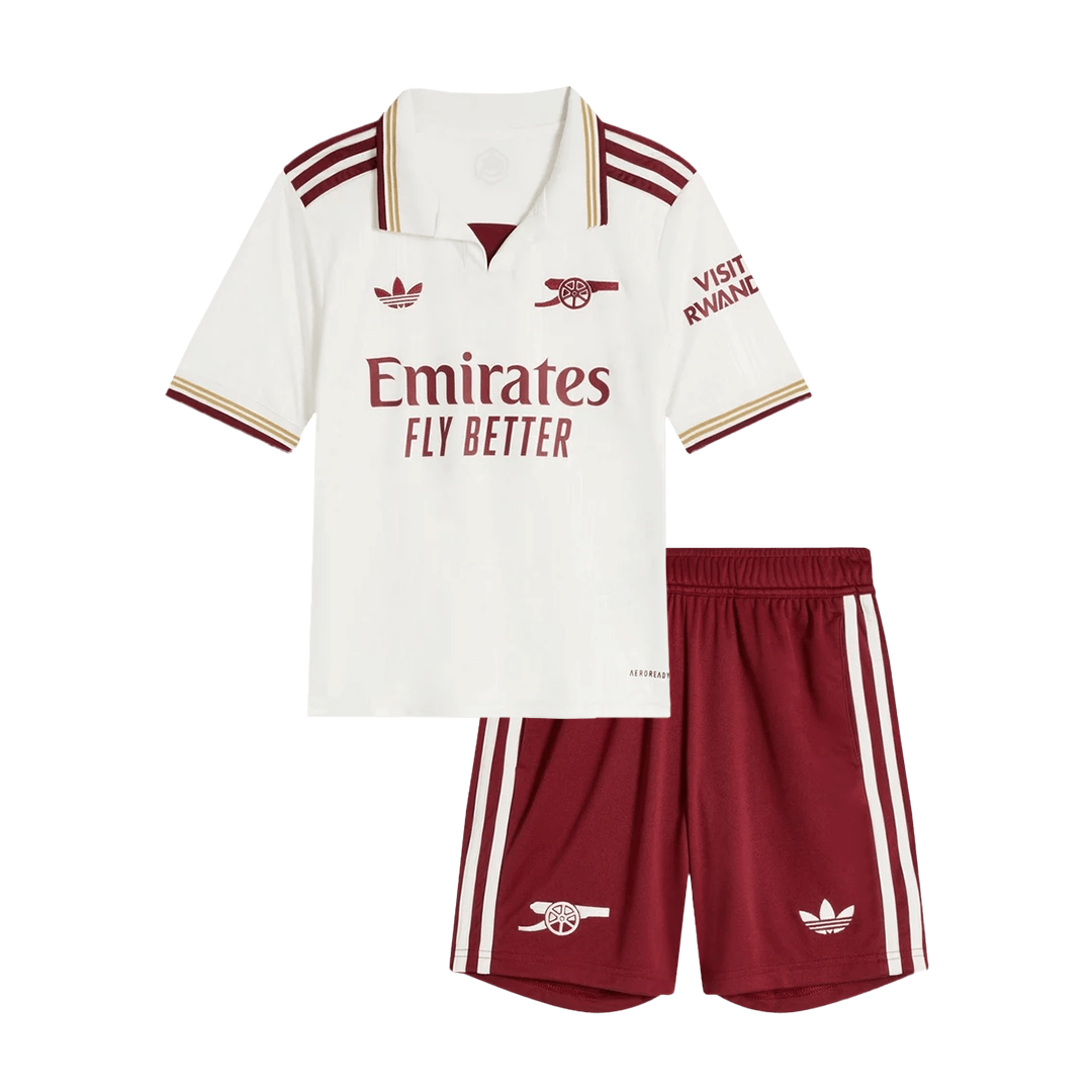 Arsenal Kids Third Away Soccer Kit 2025/26 White