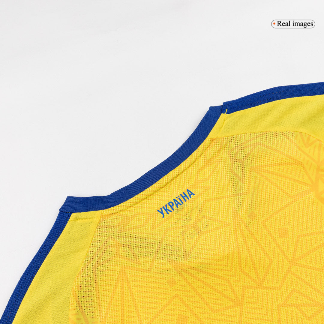 Ukraine Mens Home Soccer Jersey World Cup 2026 Yellow - Player Version