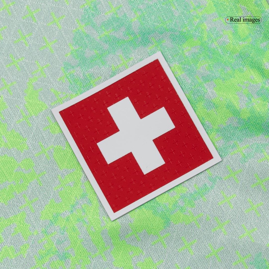 AKANJI #5 Switzerland Mens Away Soccer Jersey World Cup 2026 Green - Player Version