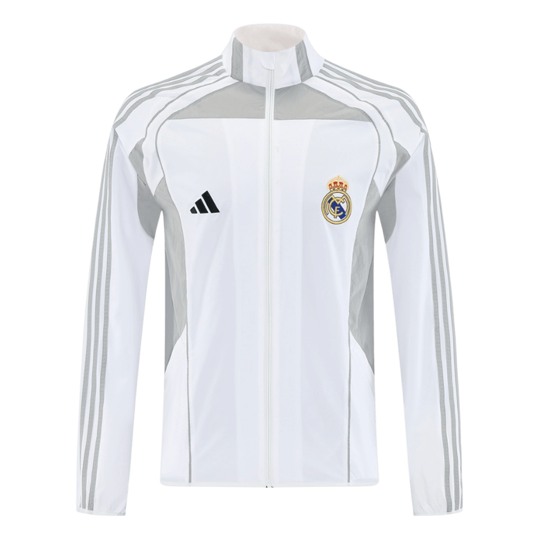 Real Madrid Mens Windbreaker Jacket 2025/26 White