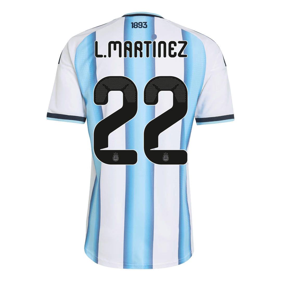 L. MARTINEZ #22 Argentina Mens Home Soccer Jersey World Cup 2026 Blue&White - Player Version
