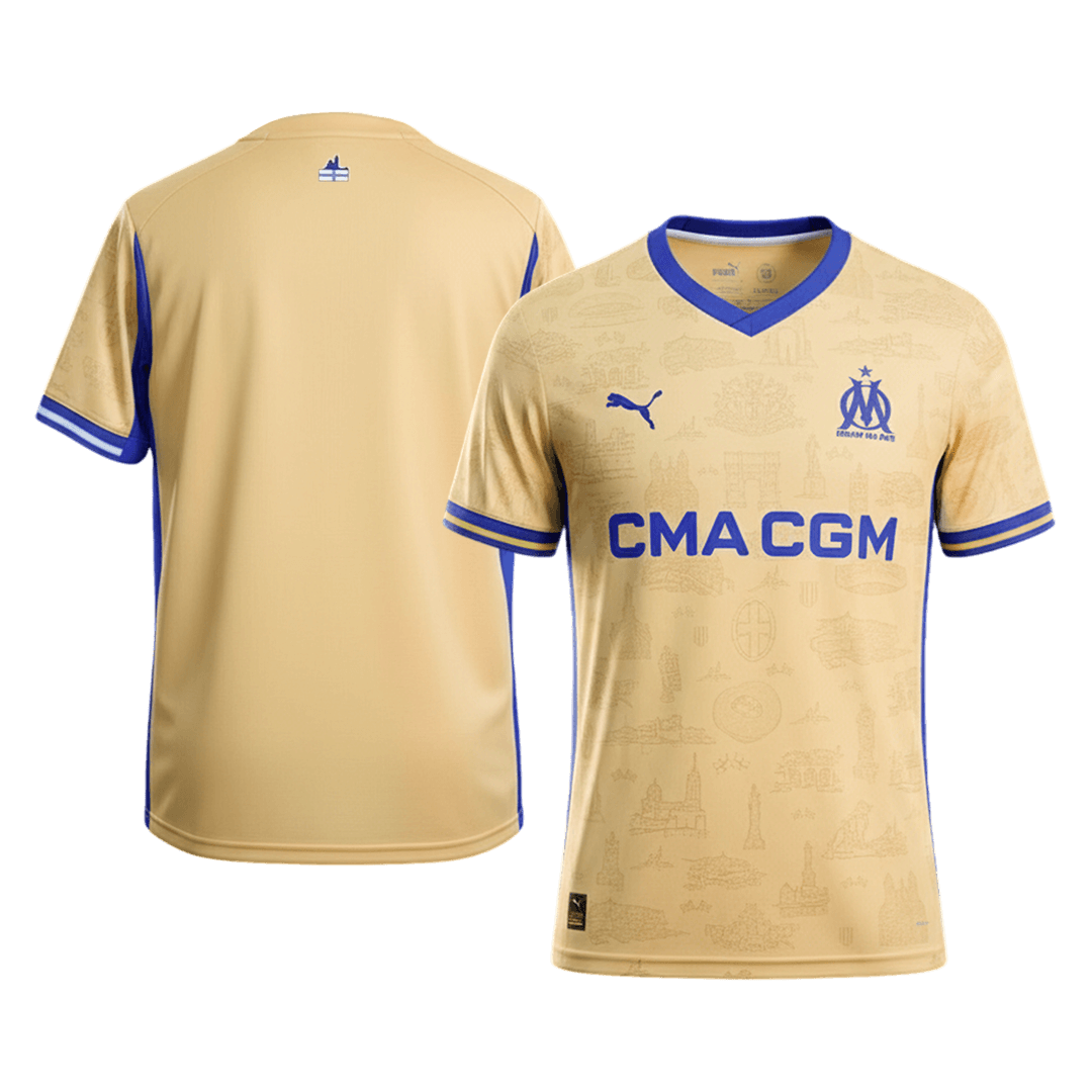 Marseille Mens Fourth Away Soccer Jersey 2025/26 Yellow