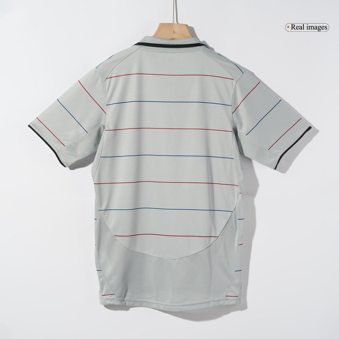 Retro Barcelona Mens Away Soccer Jersey 2003/04 Gray
