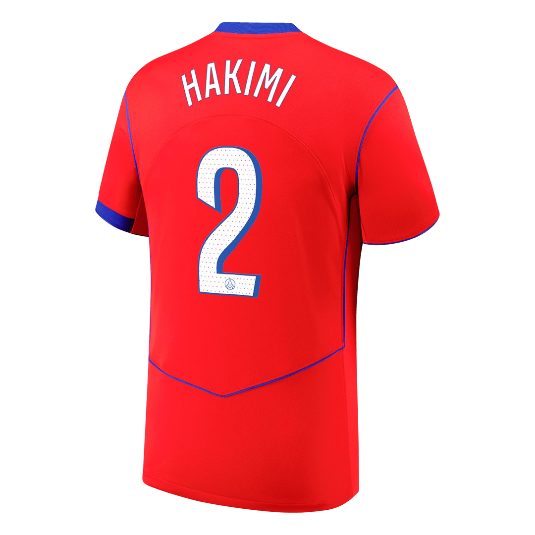 HAKIMI #2 PSG Mens Third Away Soccer Jersey 2025/26 Red