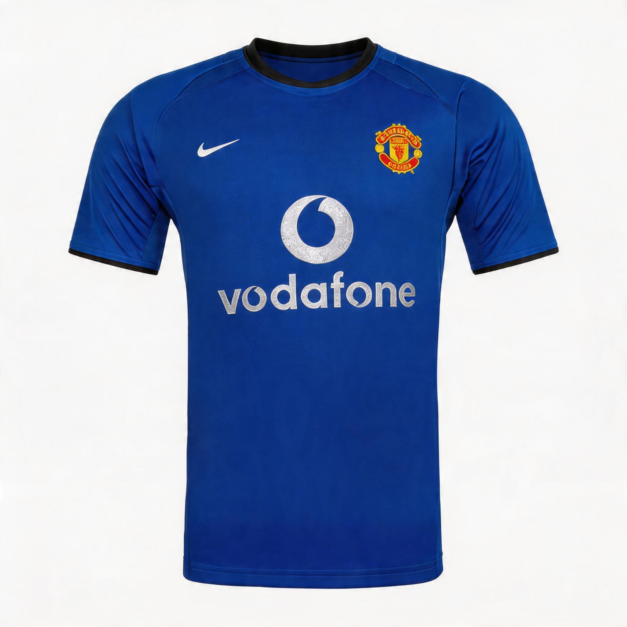 Retro Manchester United Mens Third Soccer Jersey 2002/03 Blue