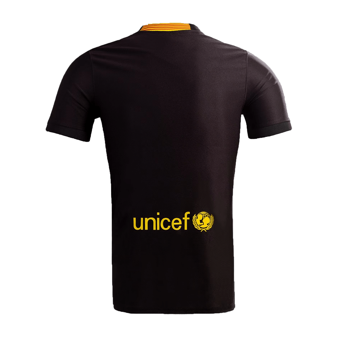Retro Barcelona Mens Third Away Soccer Jersey 2013/14 Black