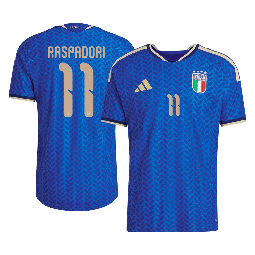 RASPADORI #11 Italy Mens Home Soccer Jersey World Cup 2026 Blue - Player Version