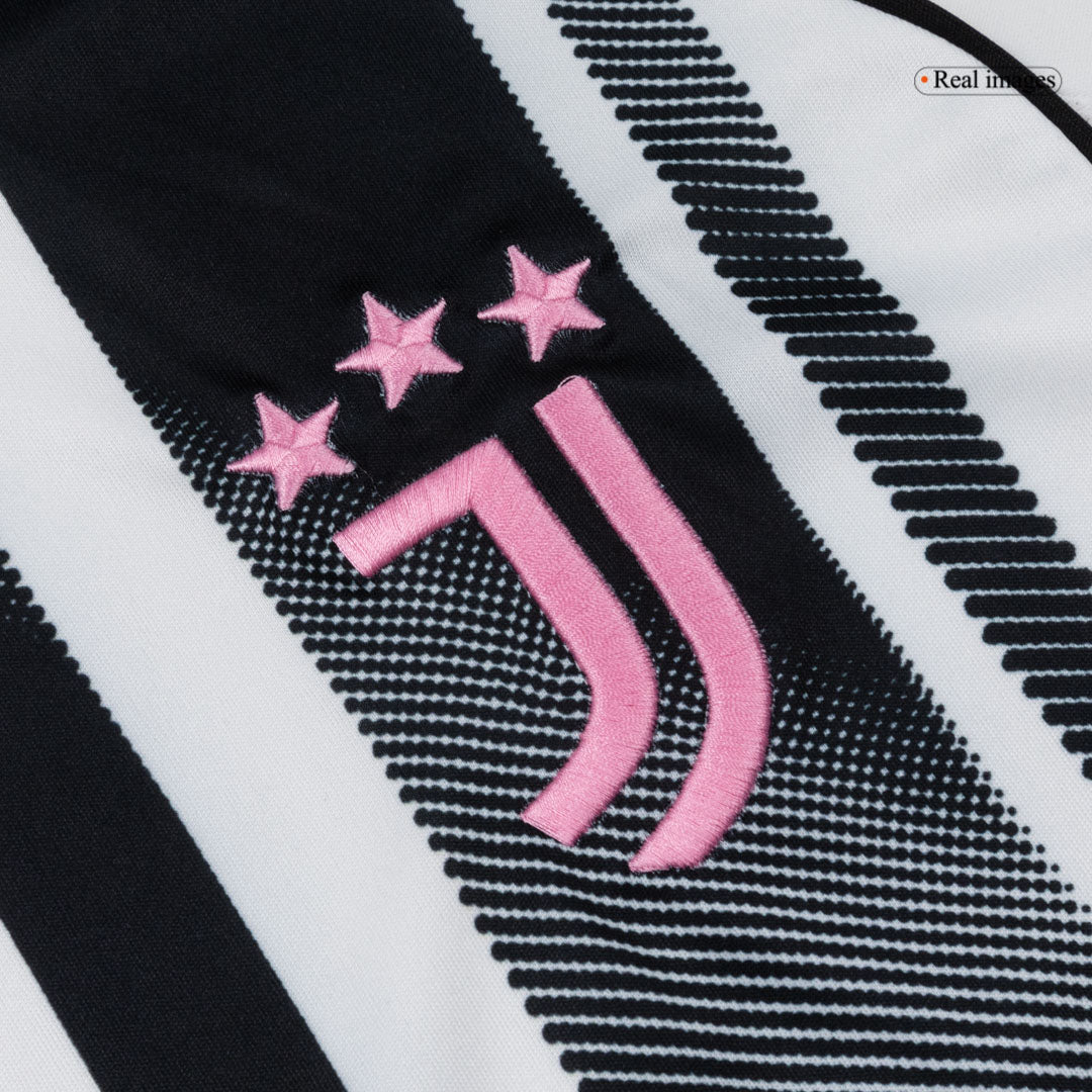Juventus Mens Home Long Sleeve Soccer Jersey 2025/26 Black&White