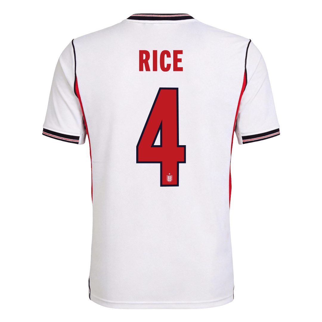 RICE #4 England Mens Home Soccer Jersey World Cup 2026 White