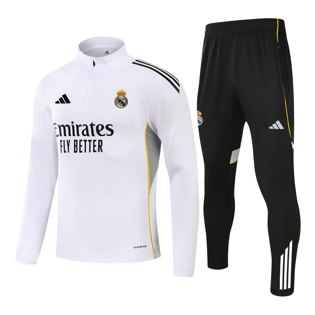 Real Madrid Kids Training Tracksuit Kit 2025/26 White