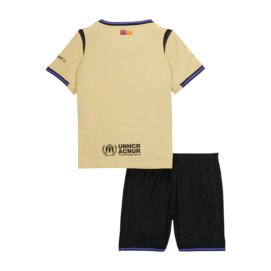 Barcelona Kids Away Soccer Kit 2025/26 Yellow