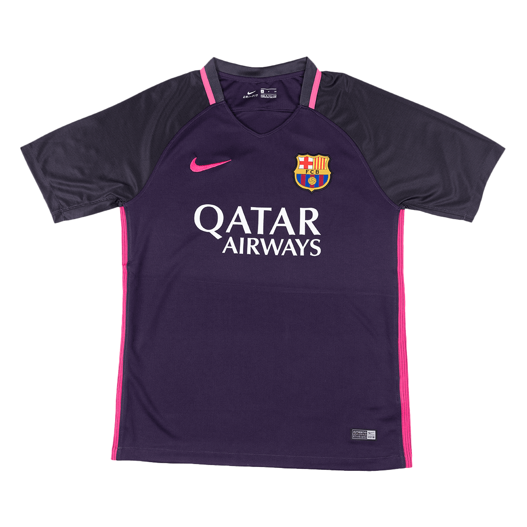 Retro Barcelona Mens Away Soccer Jersey 2016/17 Purple