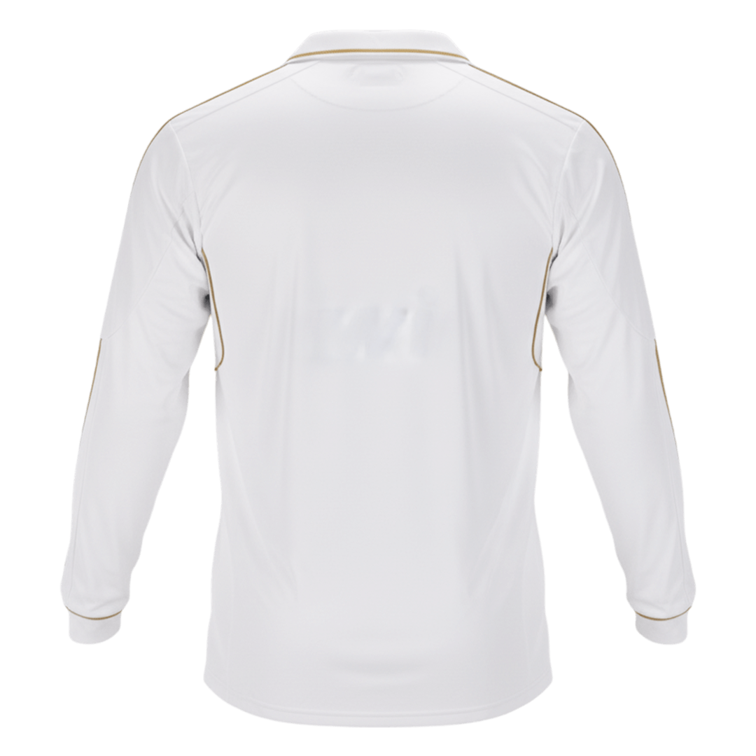 Retro Real Madrid Mens Home Long Sleeve Soccer Jersey 2011/12 White