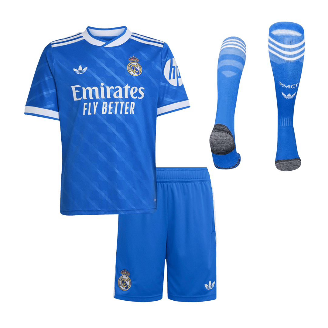 Real Madrid Kids Third Away Soccer Full Set 2025/26 Blue