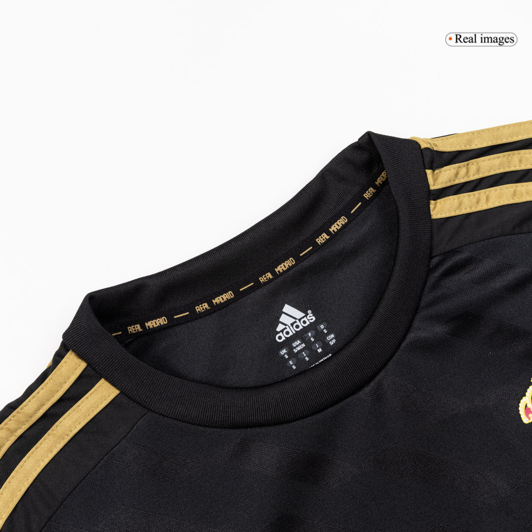 Retro Real Madrid Mens Away Long Sleeve Soccer Jersey 2011/12 Black